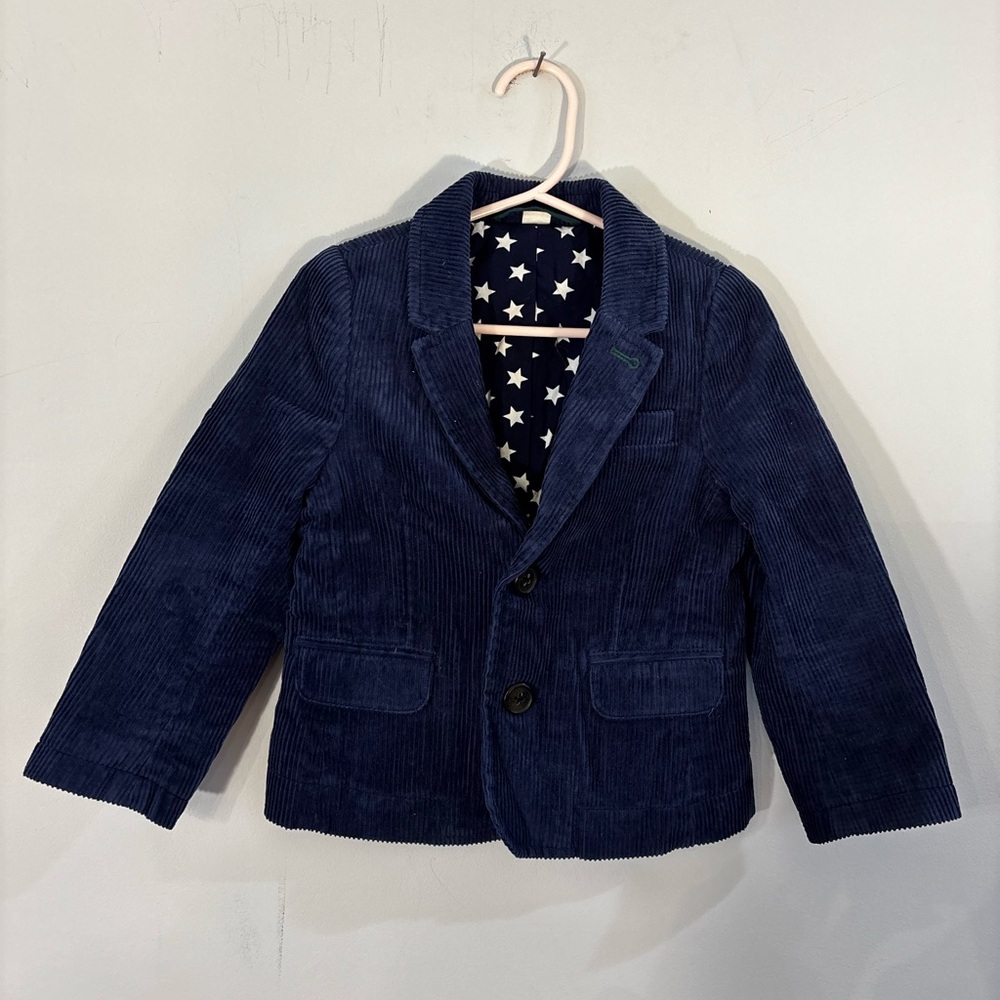 Mini Boden Kids 2-3T Navy Blue Corduroy Blazer